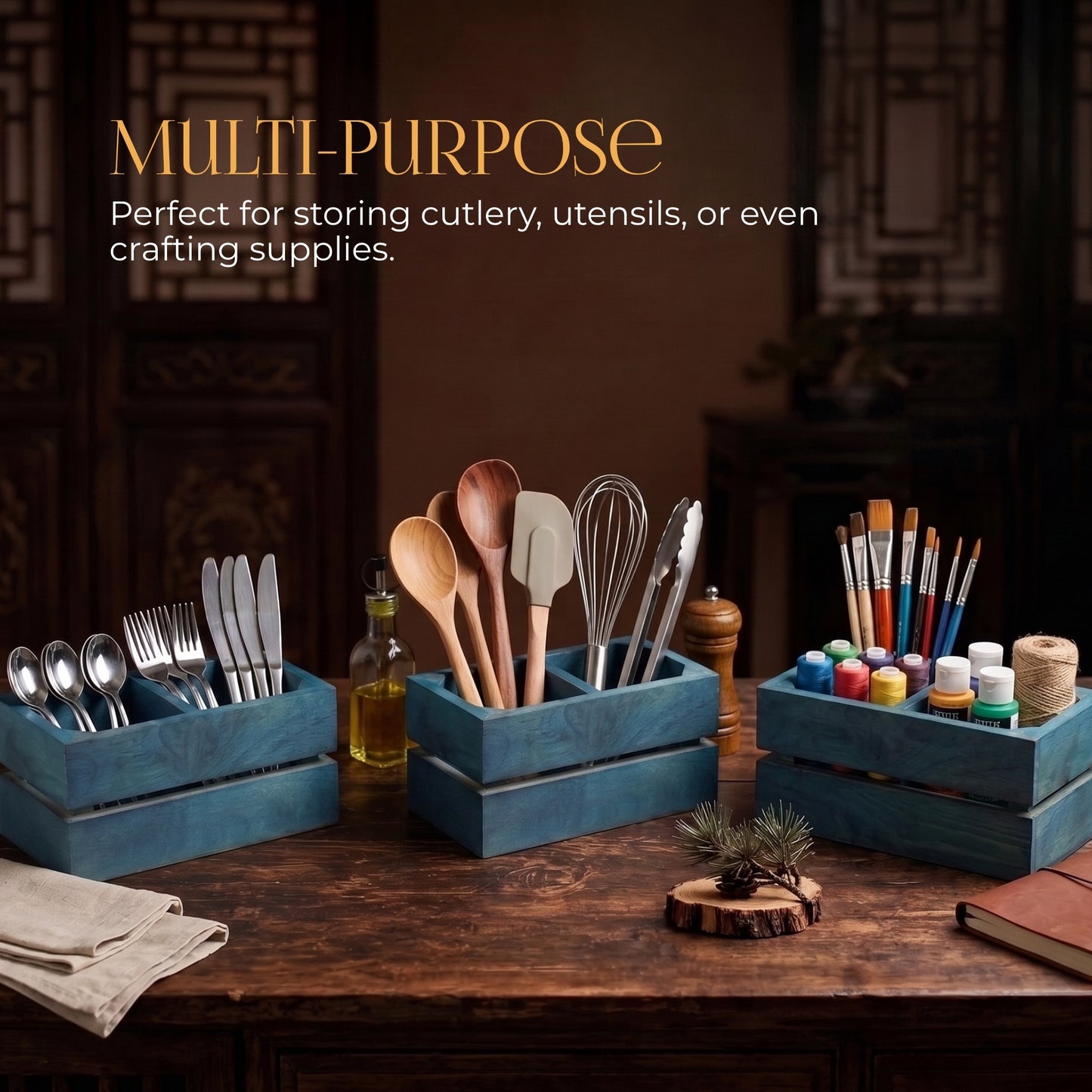 Kitchen Tools Organizer - handcrafted decor by Yura Designs