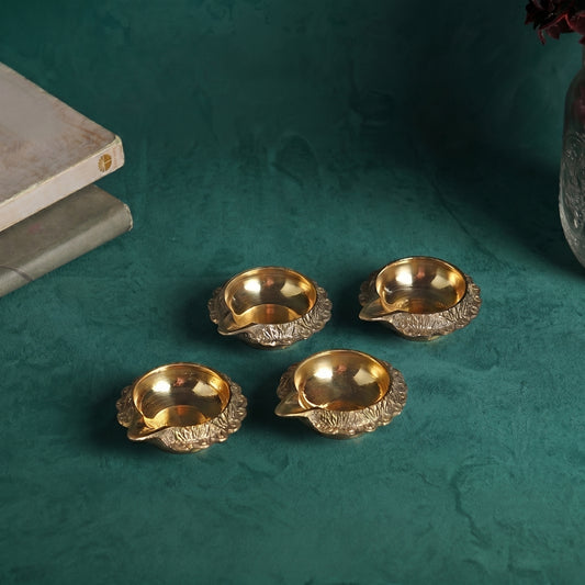 Kuber Brass Diyas – Set of 4