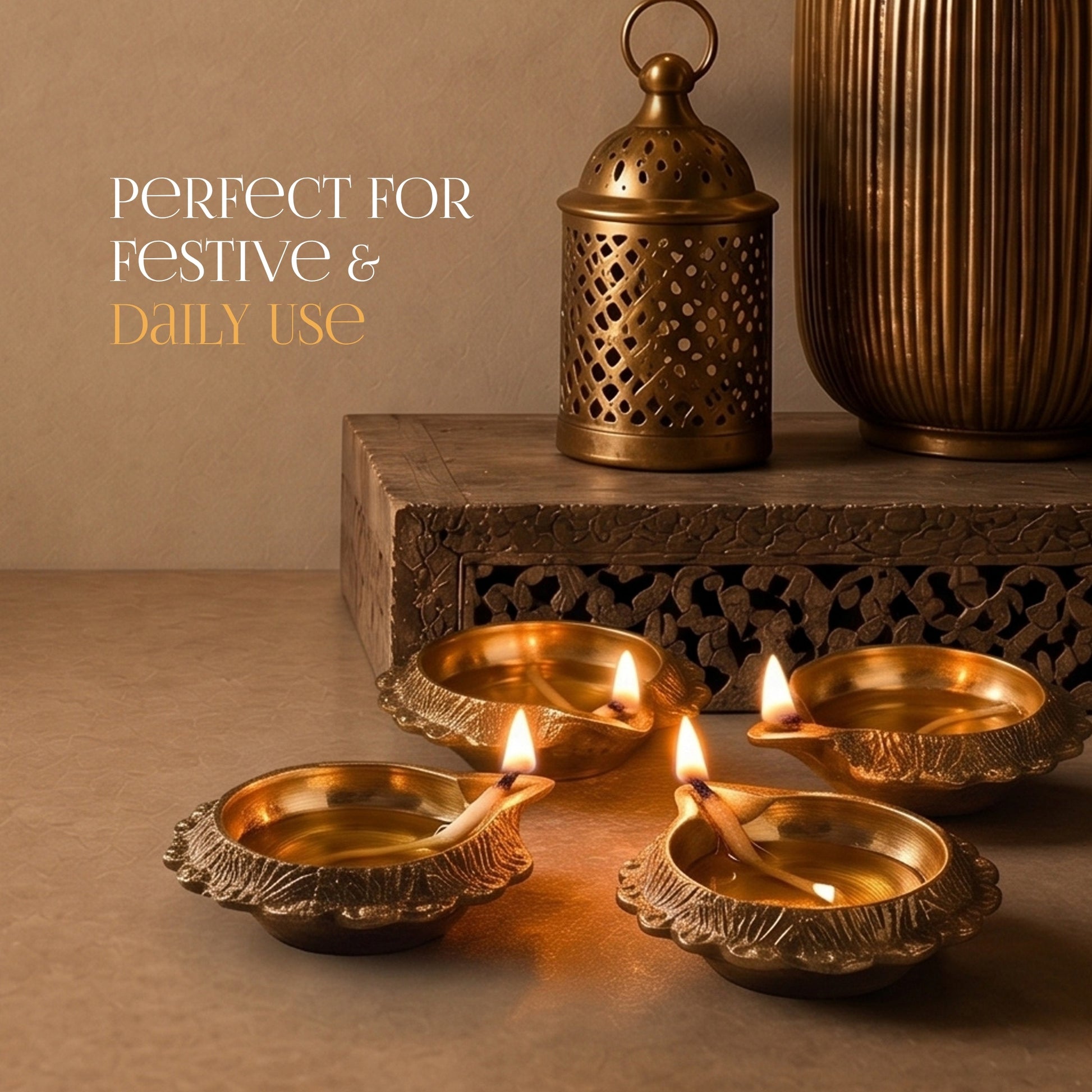 Kuber Brass Diyas Set 4 - handcrafted decor by Yura Designs