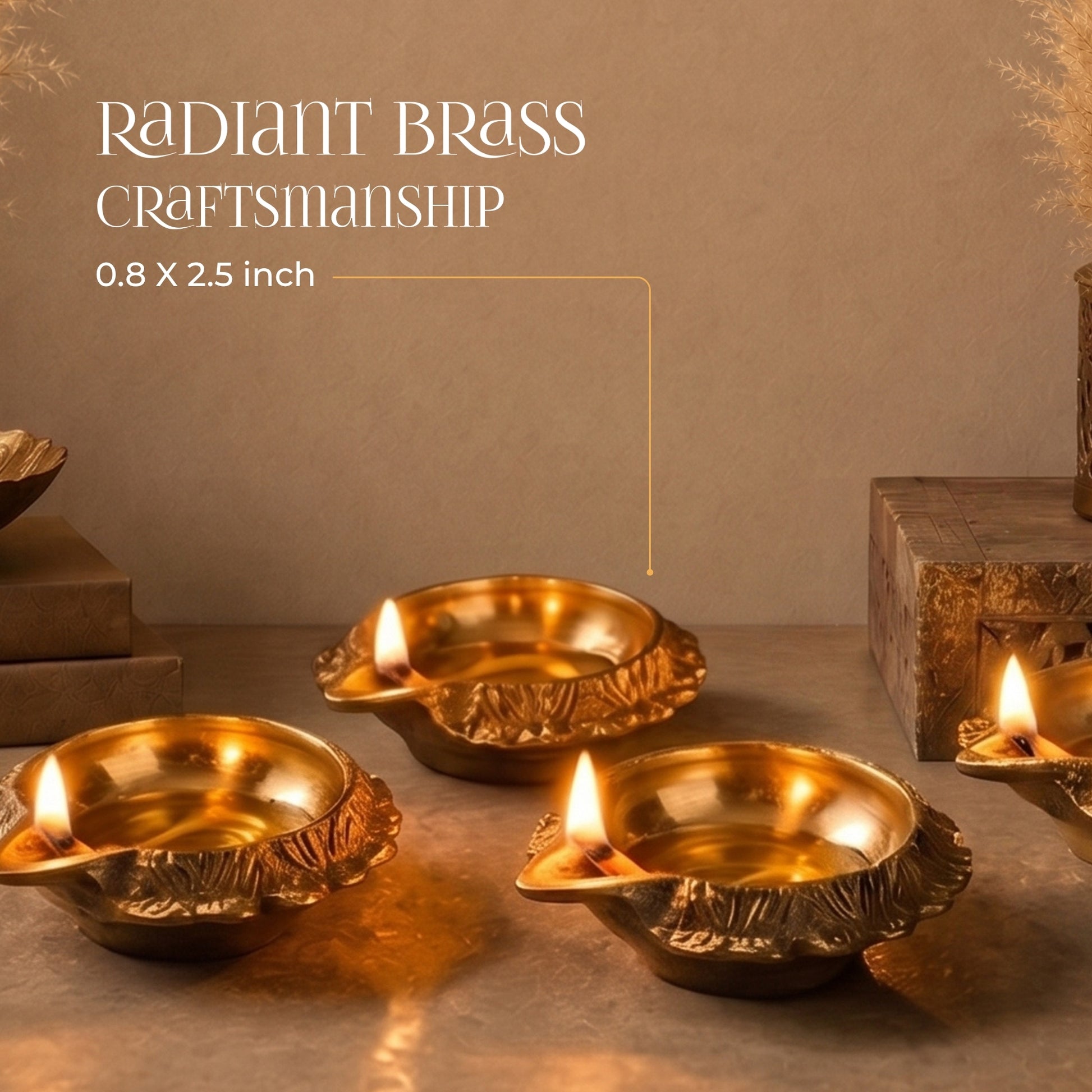 Kuber Brass Diyas Set 4 - handcrafted decor by Yura Designs