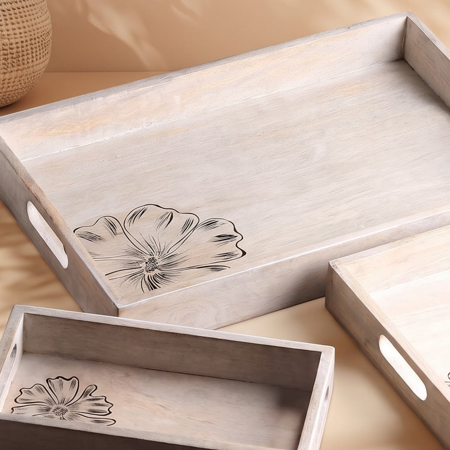 Luxe Craft Wooden Trays [Set of 3]