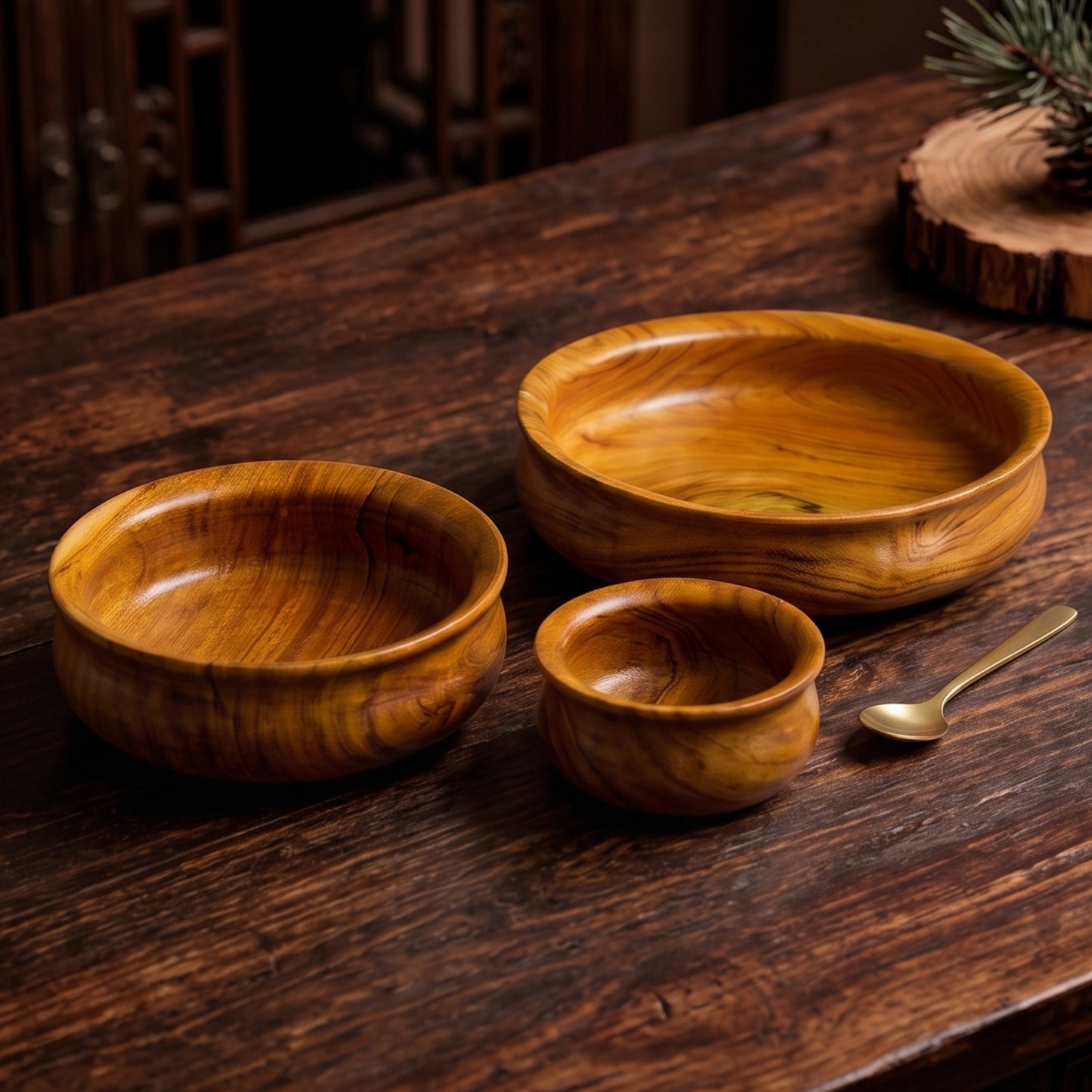 Multipurpose Wooden Serving Bowls (Set of 3)