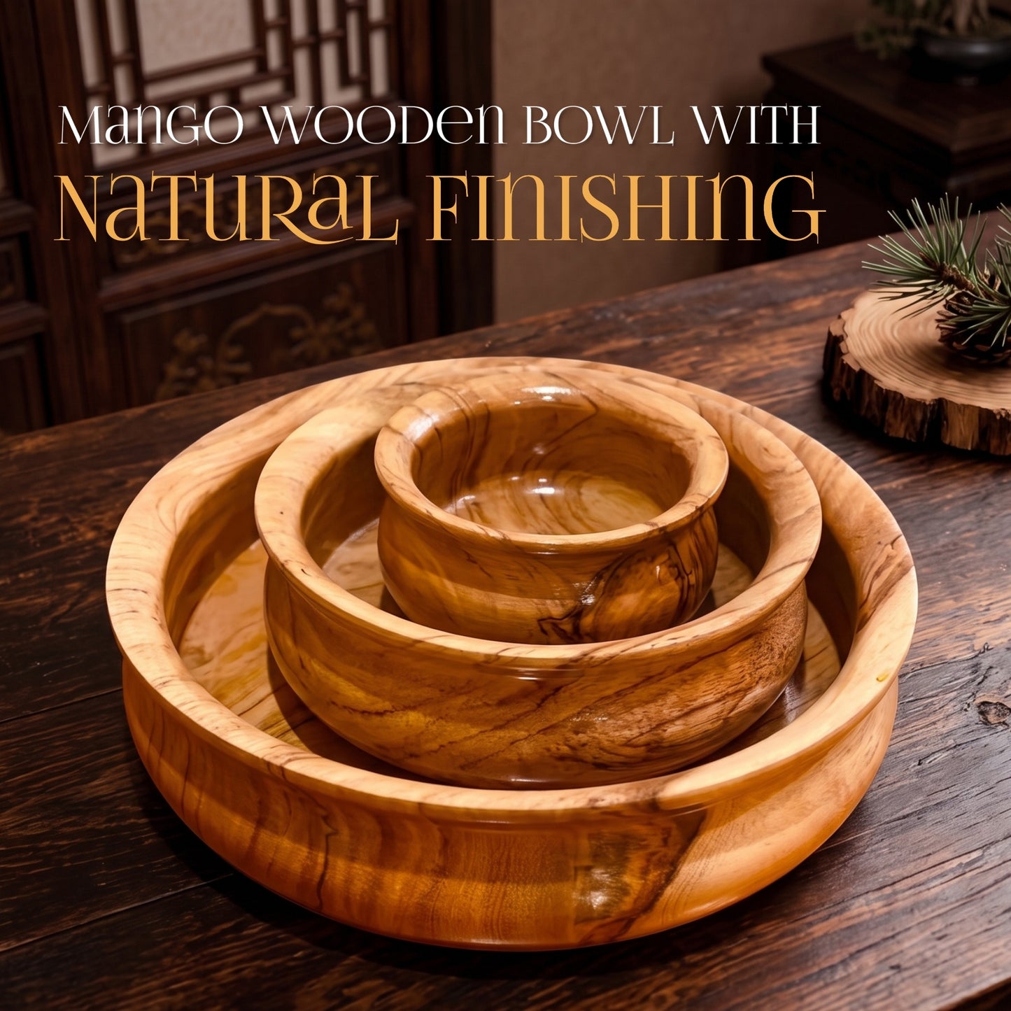 Multipurpose Wooden Serving Bowls (Set of 3)