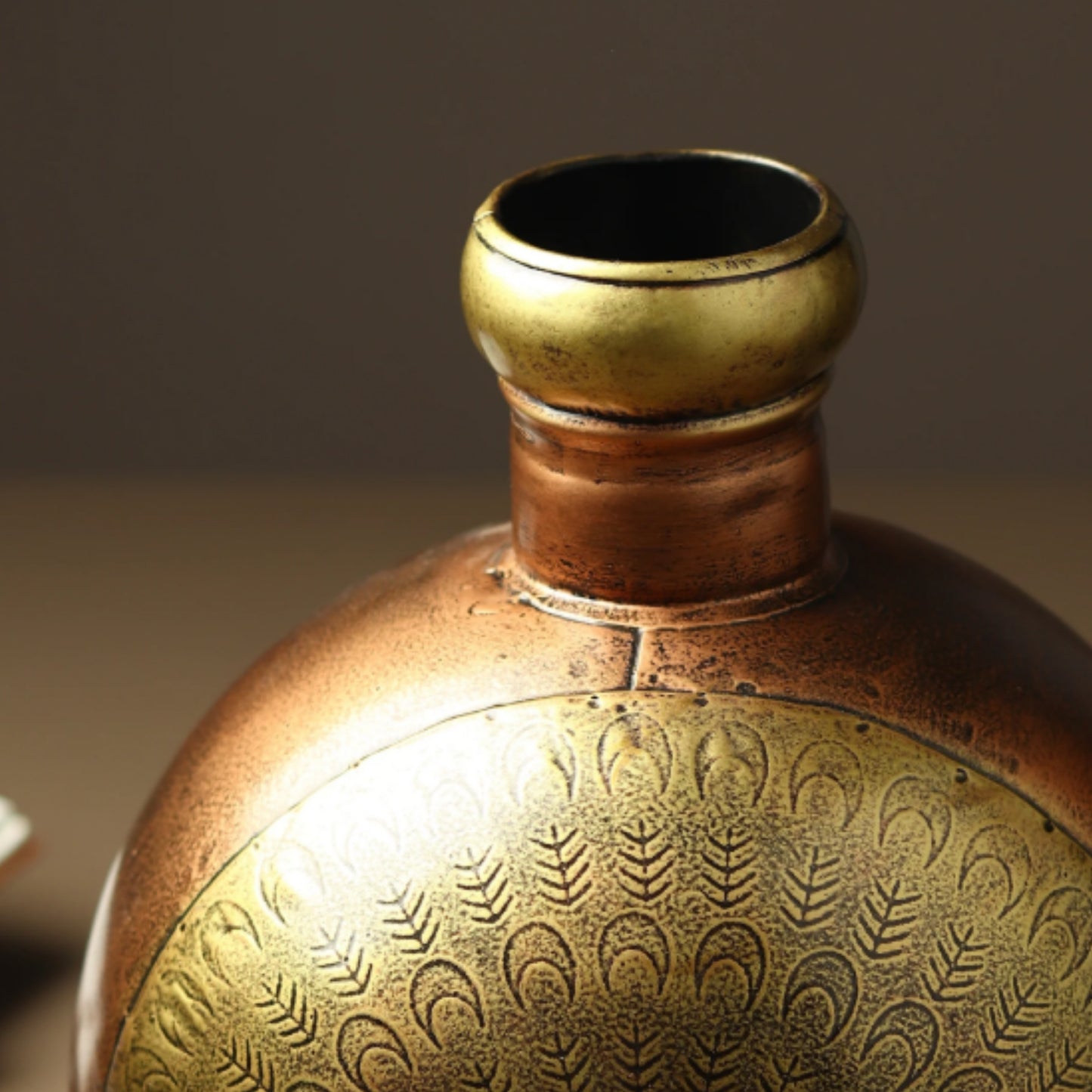 Peacock Etched Vase