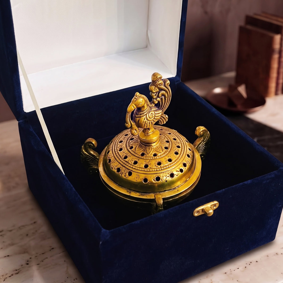Peacock Aura Handcrafted Brass Aroma Diffuser