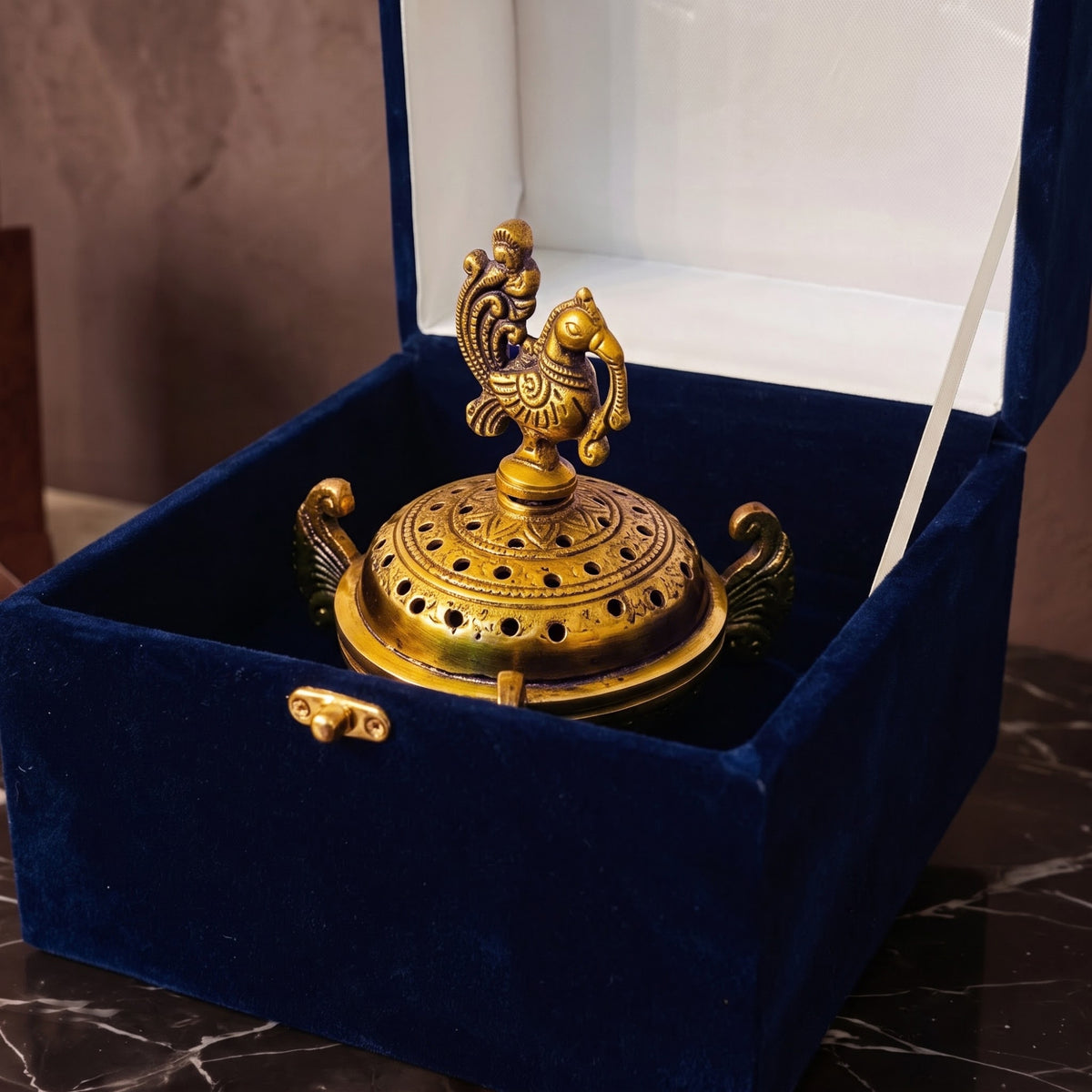 Peacock Aura Handcrafted Brass Aroma Diffuser