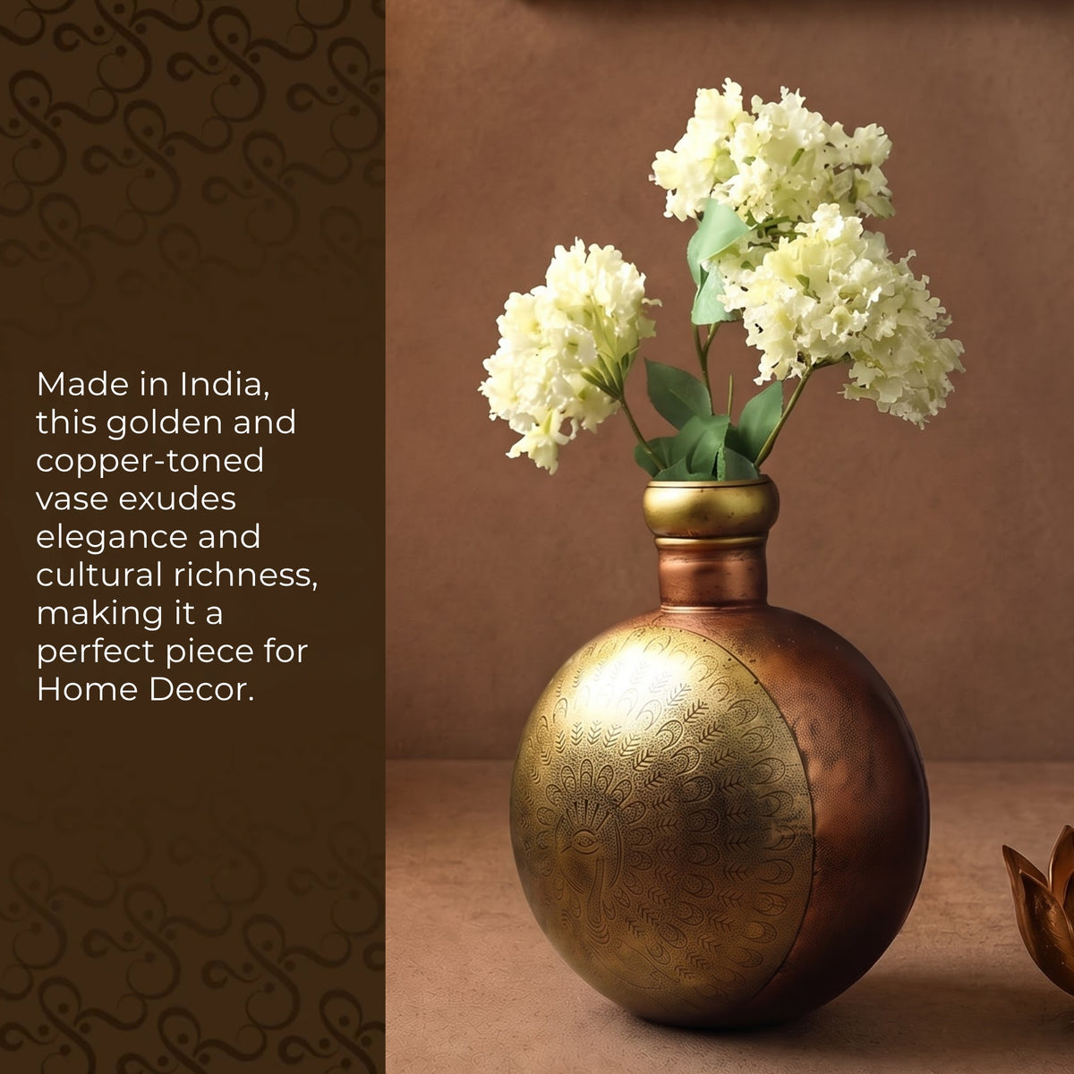 Peacock Etched Vase