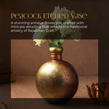 Peacock Etched Vase