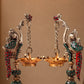 Peacock Pair Brass Hanging Diyas (Set of 2) with Box