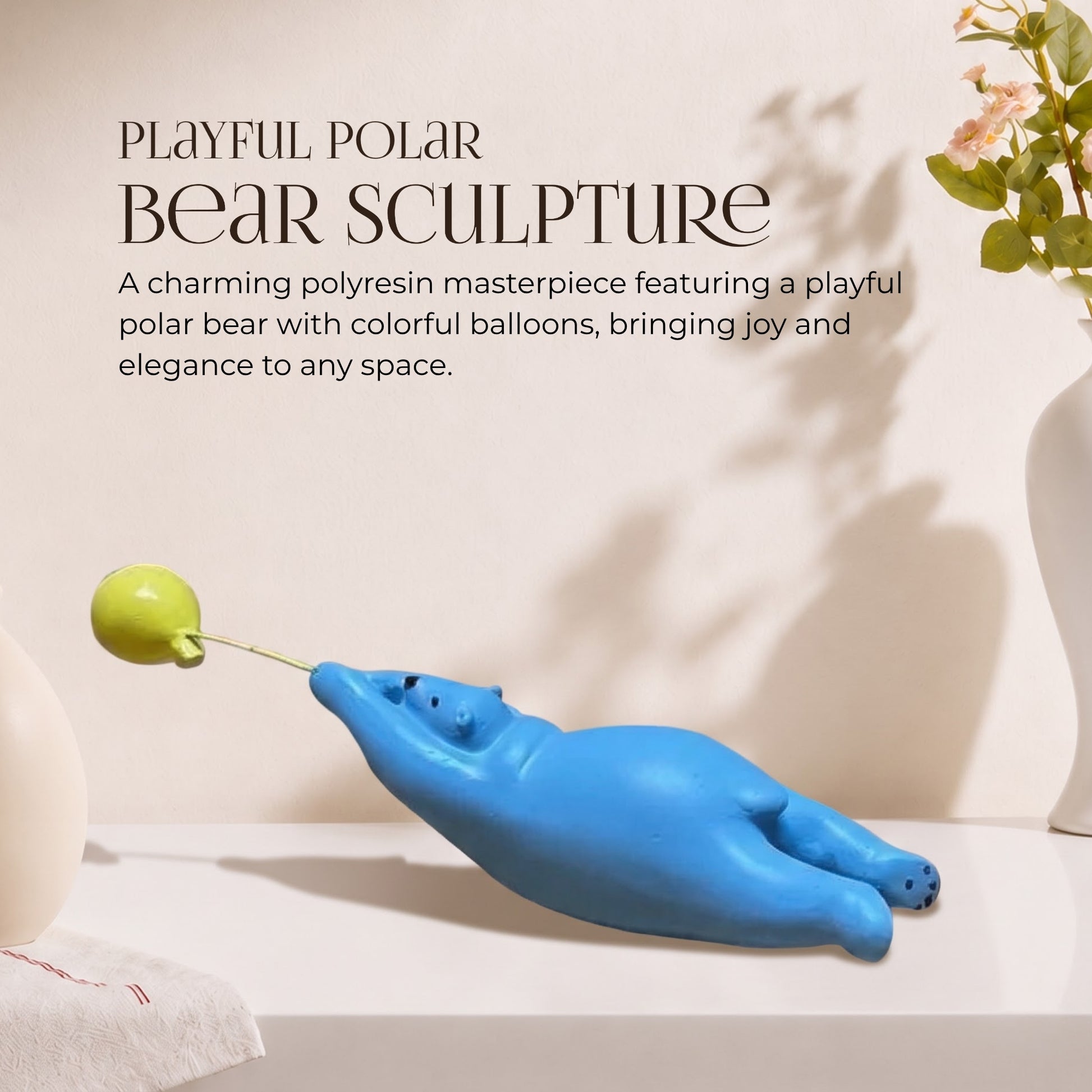 Playful Polar Bear - handcrafted decor by Yura Designs