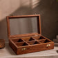 Rectangular Wooden Dry Fruits and Spice Box with 6 Containers