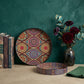 Round Multicoloured Decorative Tray Set (Set of 2)
