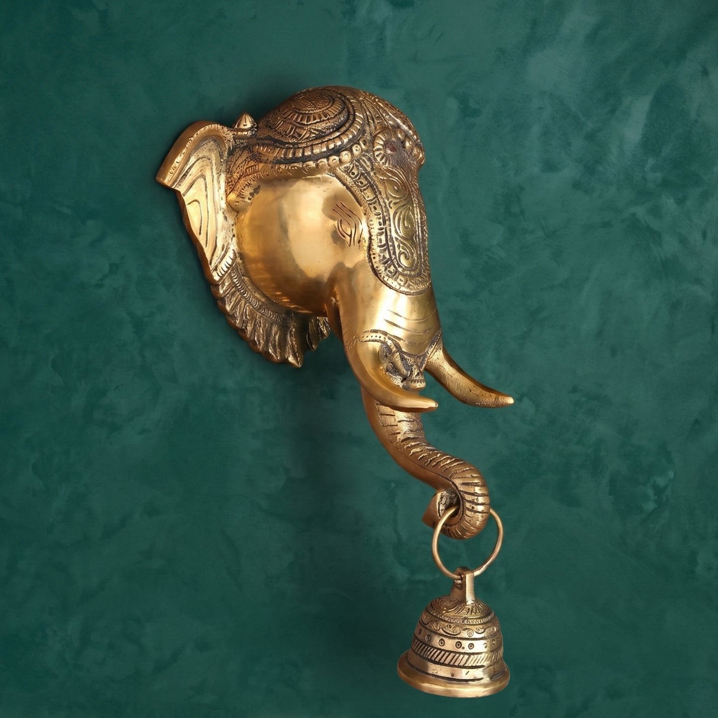Shubh Ganesha Brass Idol for Wall Decor