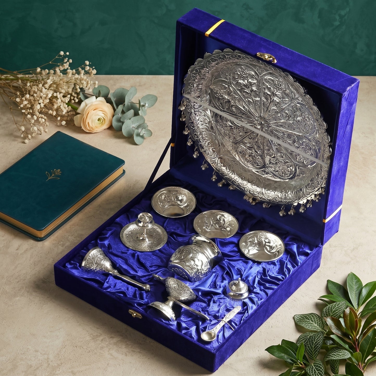 Silver Puja Thali - Auspicious Elegance in Every Ritual