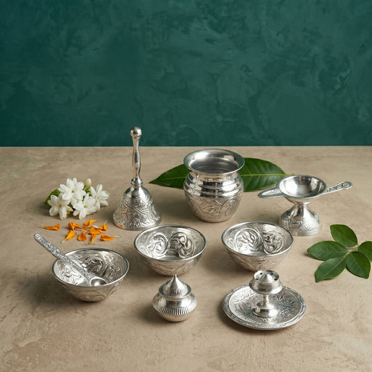 Silver Puja Thali - Auspicious Elegance in Every Ritual