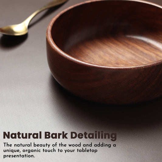 Round Serving Wooden Bowl