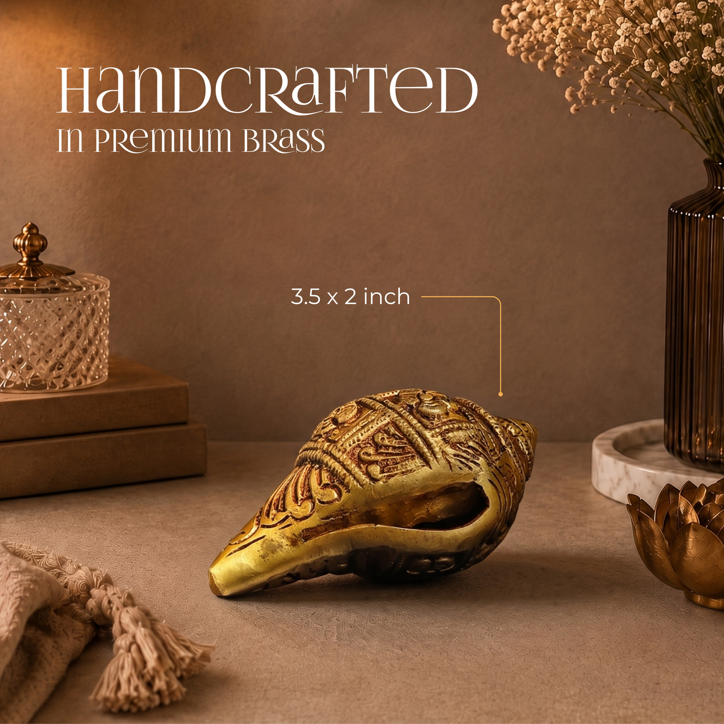 Small Divine Brass Shankh