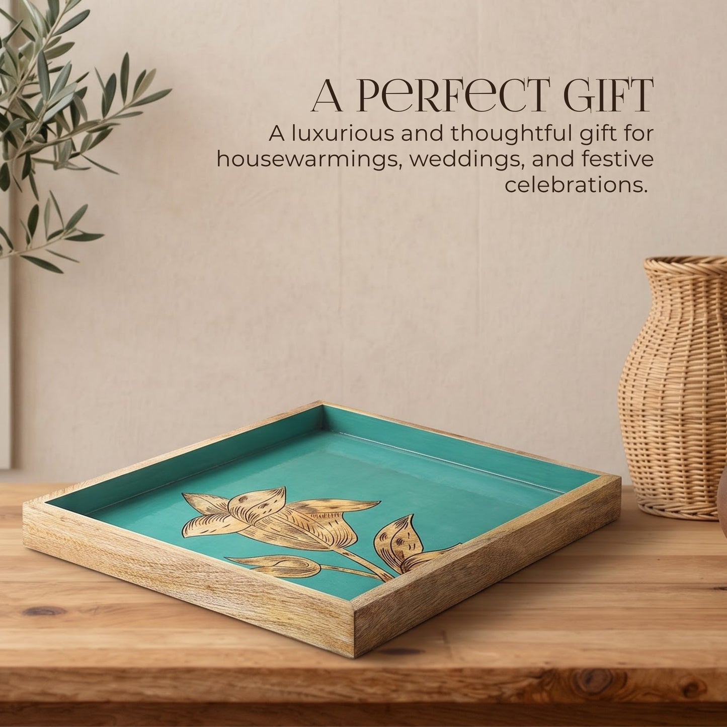 The Luxe Artisan Wooden Tray