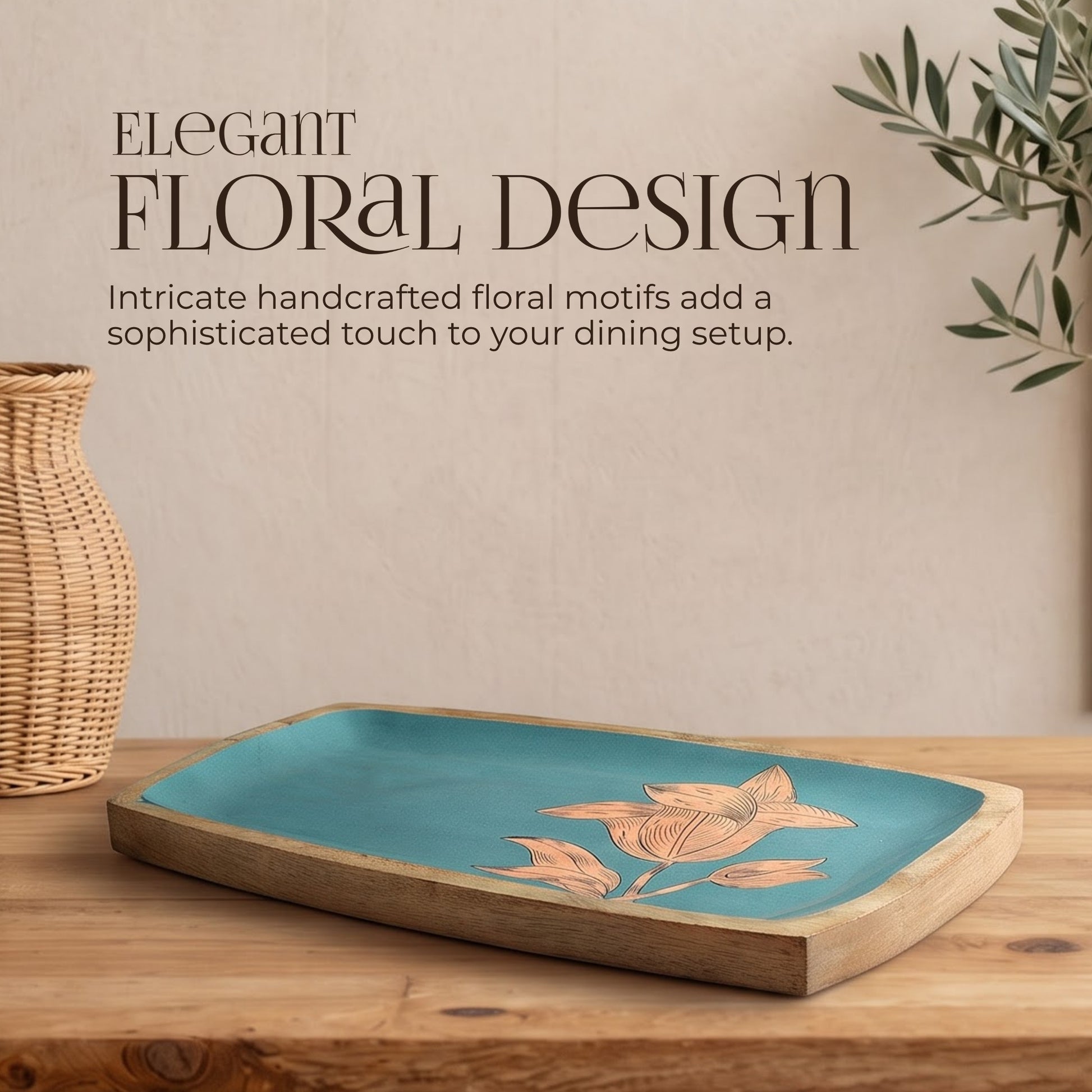 The Luxe Wooden Platter - handcrafted decor by Yura Designs