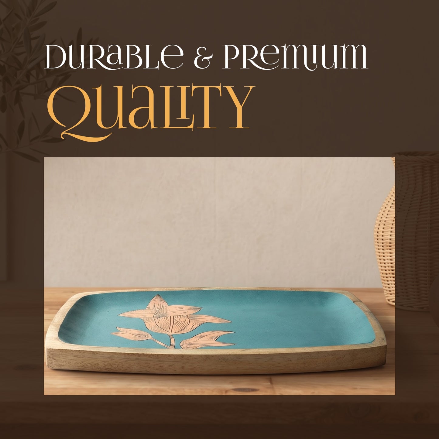 The Luxe Wooden Platter - handcrafted decor by Yura Designs