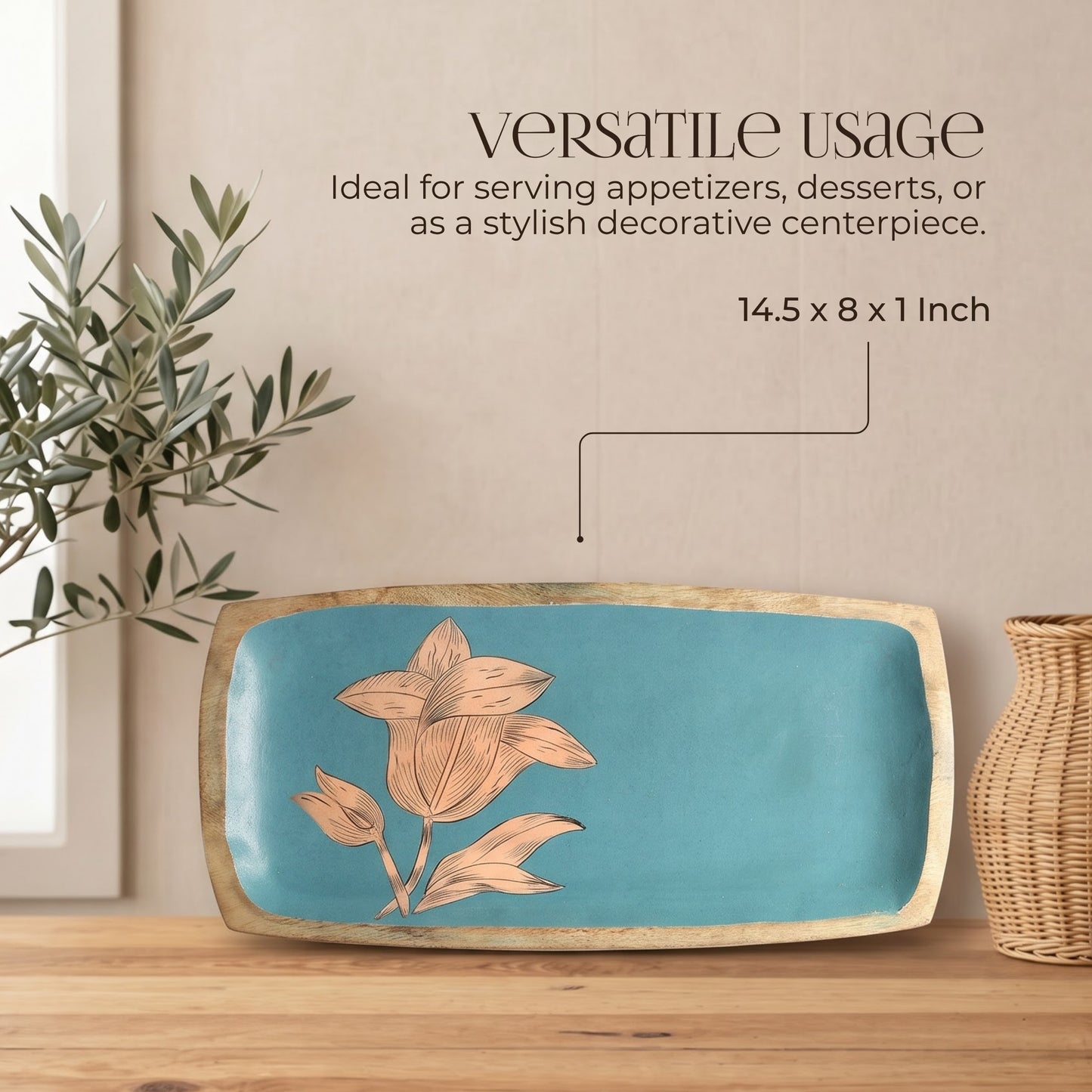 The Luxe Wooden Platter - handcrafted decor by Yura Designs