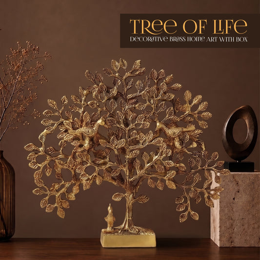 Tree of Life Decorative Brass Home Art with Box
