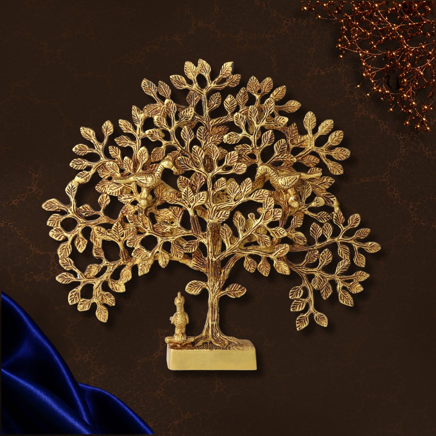 Tree of Life Decorative Brass Home Art with Box