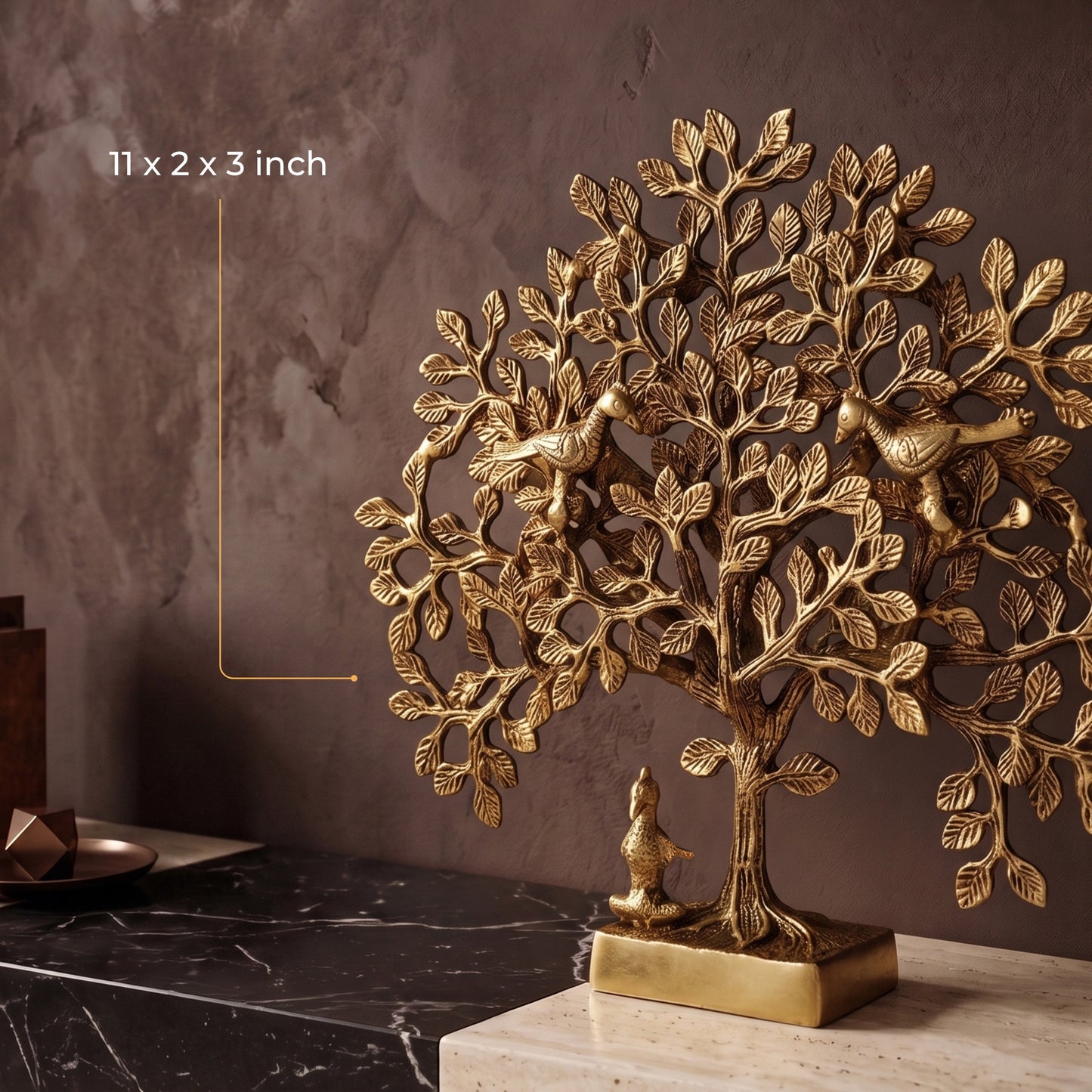 Tree of Life Decorative Brass Home Art with Box