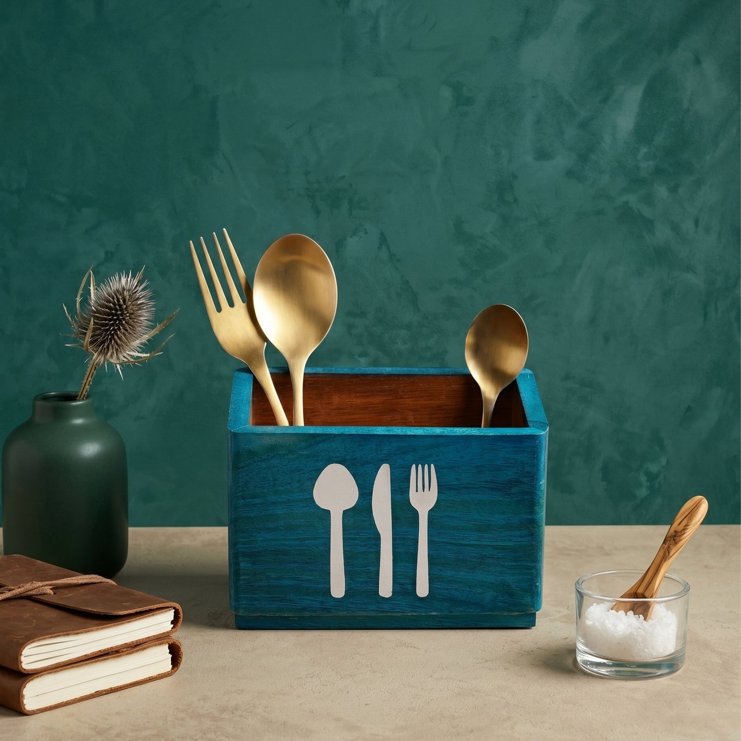 Turquoise Cutlery Organizer
