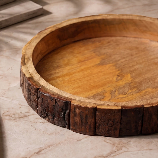 Wooden Bark Serving Tray