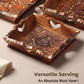Carved Wooden Trays (Set of 3) + Kettle coaster (set of 6)