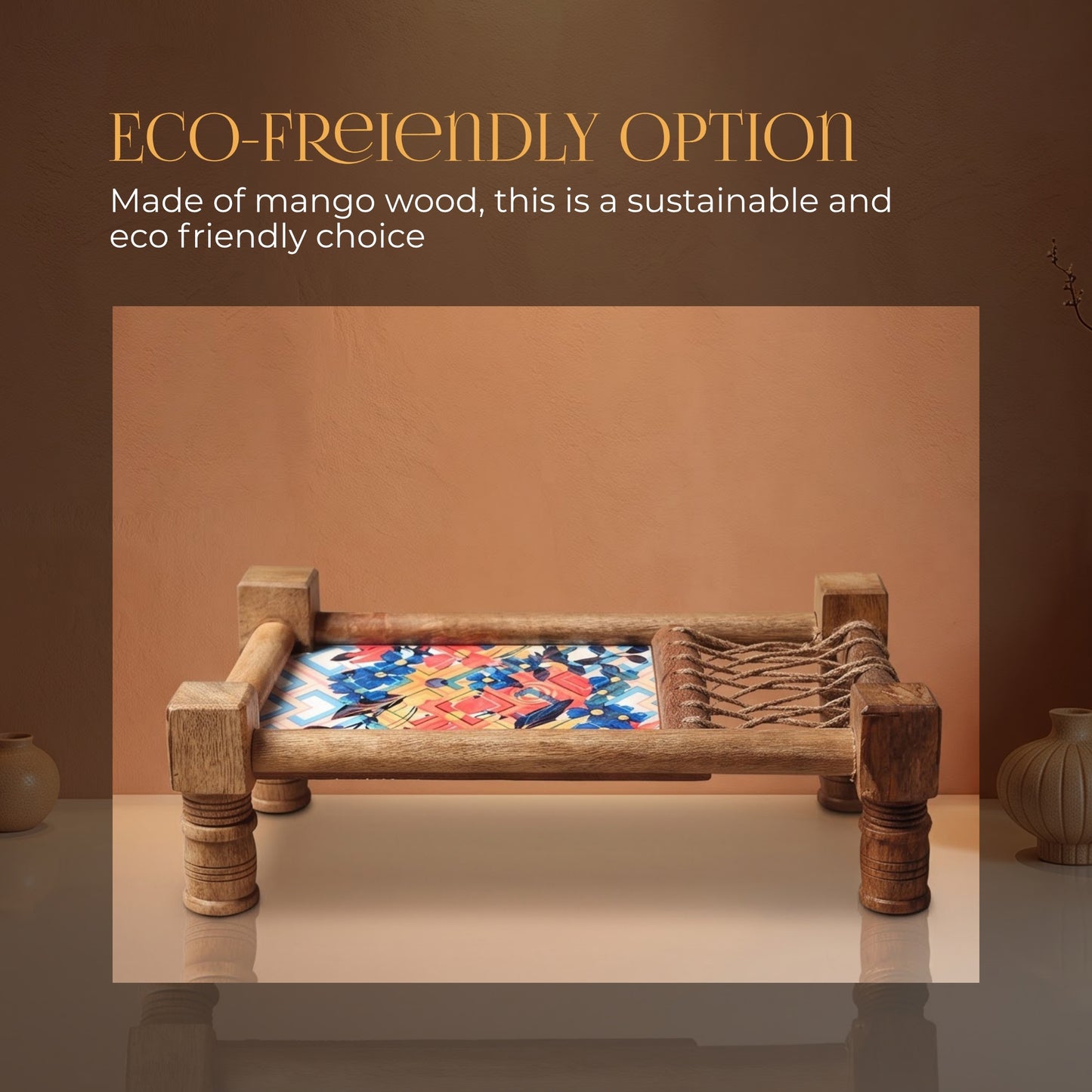 Wooden Khaat Styled Serving Platter