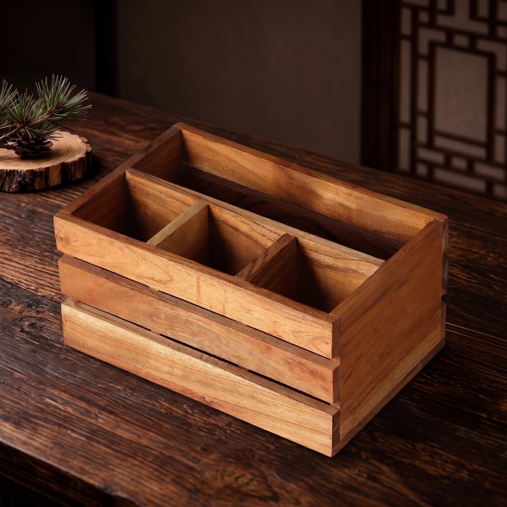 Wooden Kitchen Tools Organizer Holder - handcrafted decor by Yura Designs