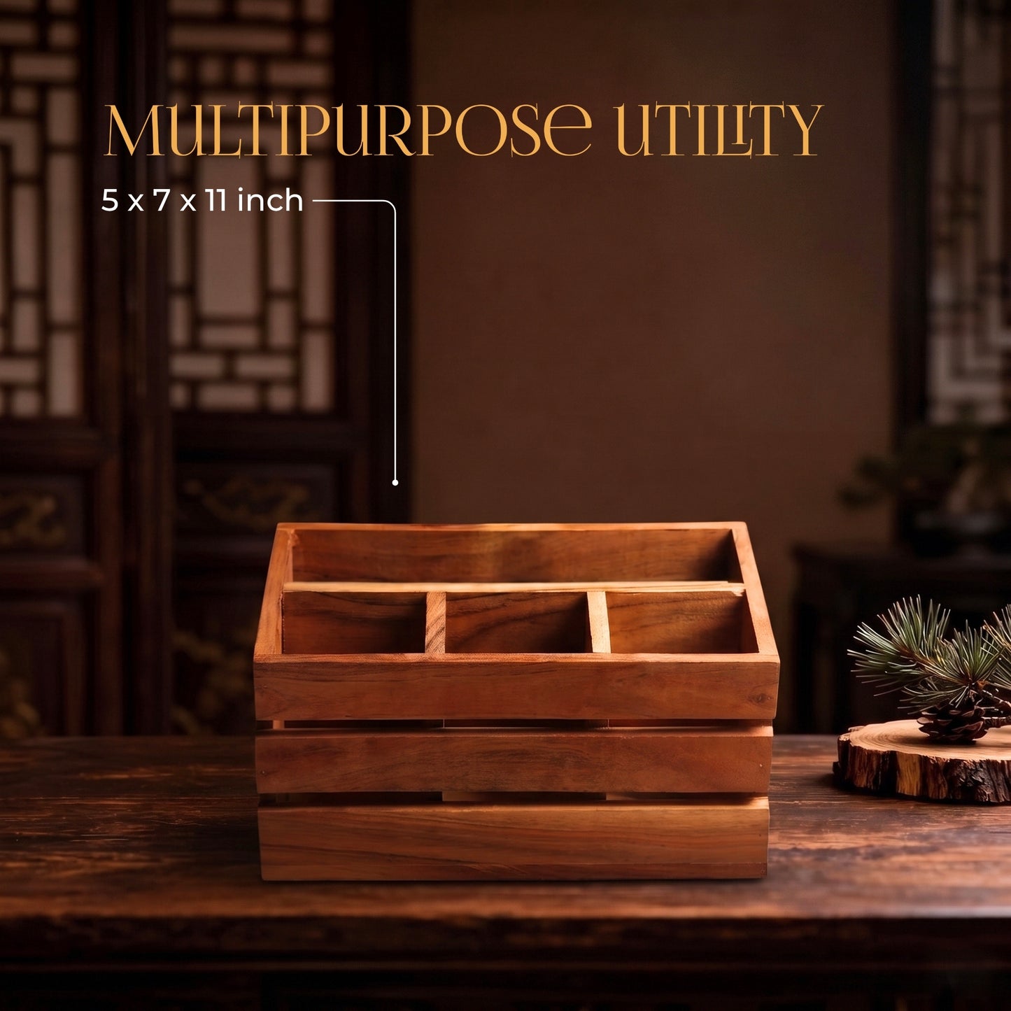Wooden Kitchen Tools Organizer Holder - handcrafted decor by Yura Designs