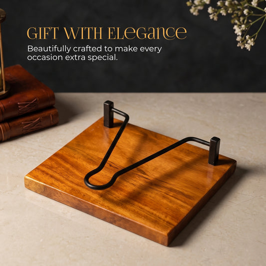 Wooden Napkin Holder with Metal Clip