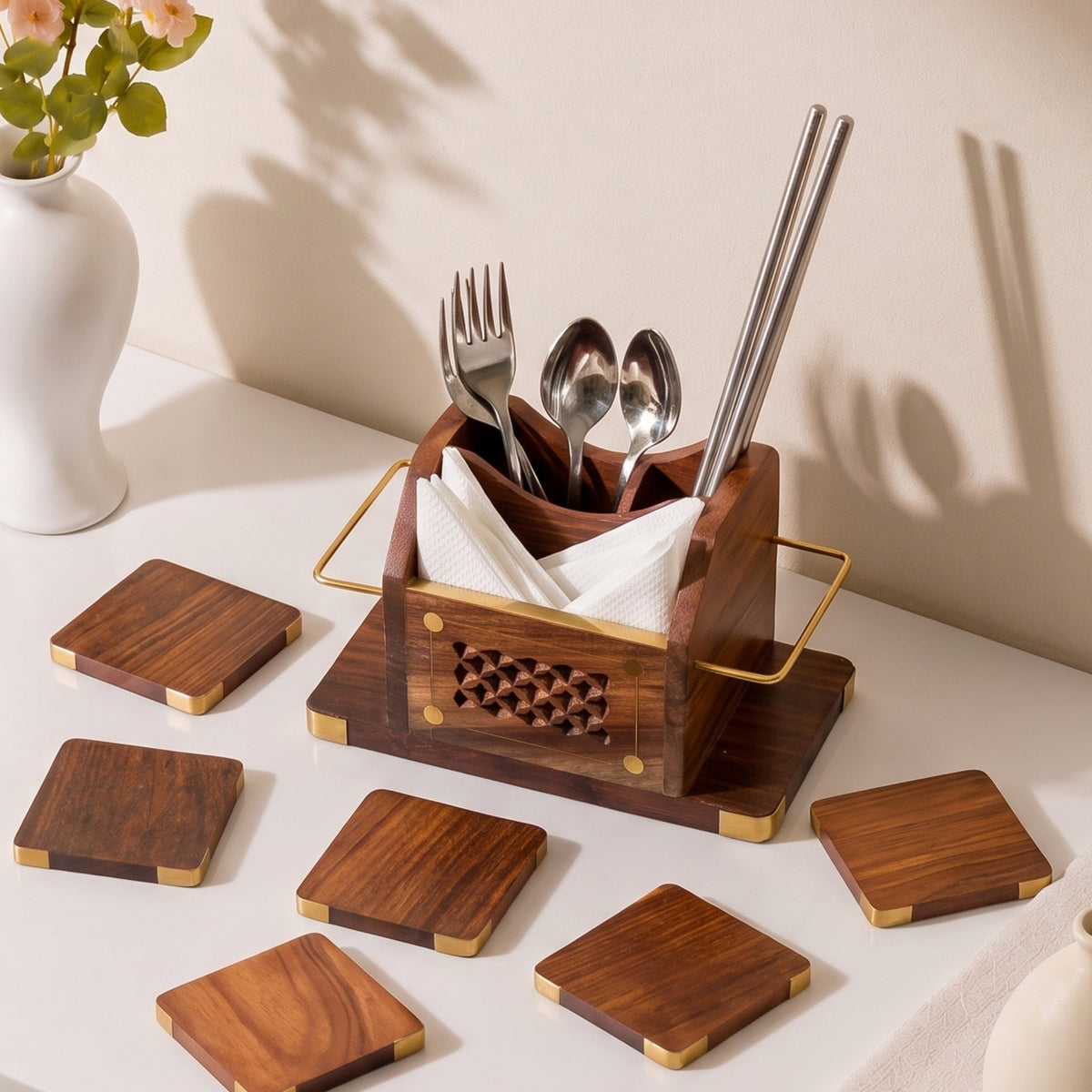 Heritage Charm Coasters – handcrafted decor piece by Yura Designs