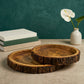 Wooden Bark Serving Trays (Set of 2)