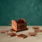 Wooden Pen Stand and Coaster Set in Carved Design (Set of 12)