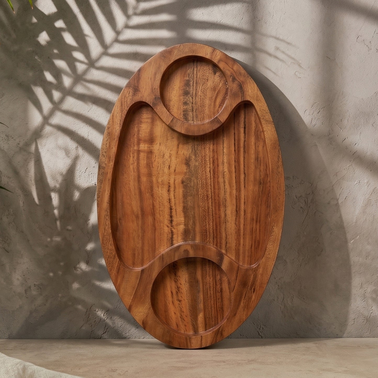 Wooden Serving Platter with Dip