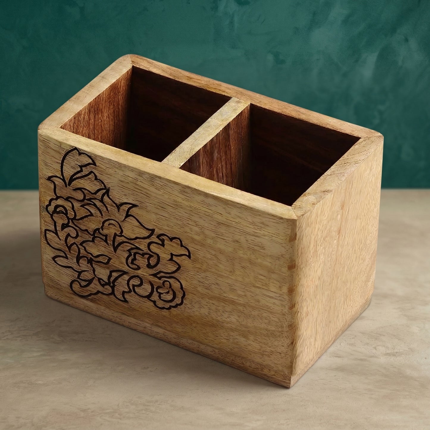 Wooden kitchen tool organizer