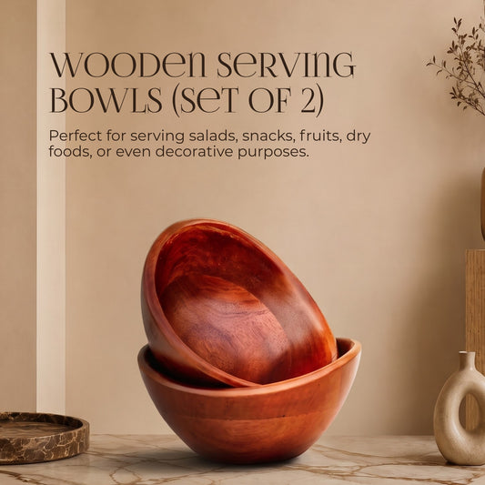 Wooden serving Bowls (Set of 2)
