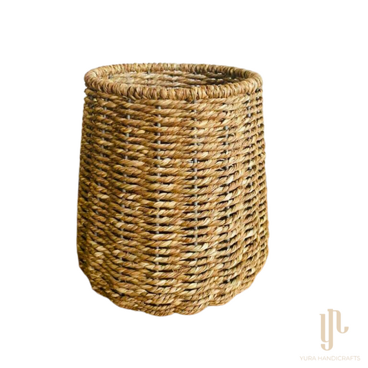 Handmade Twisted Jute Rope Planter in Light Brown
