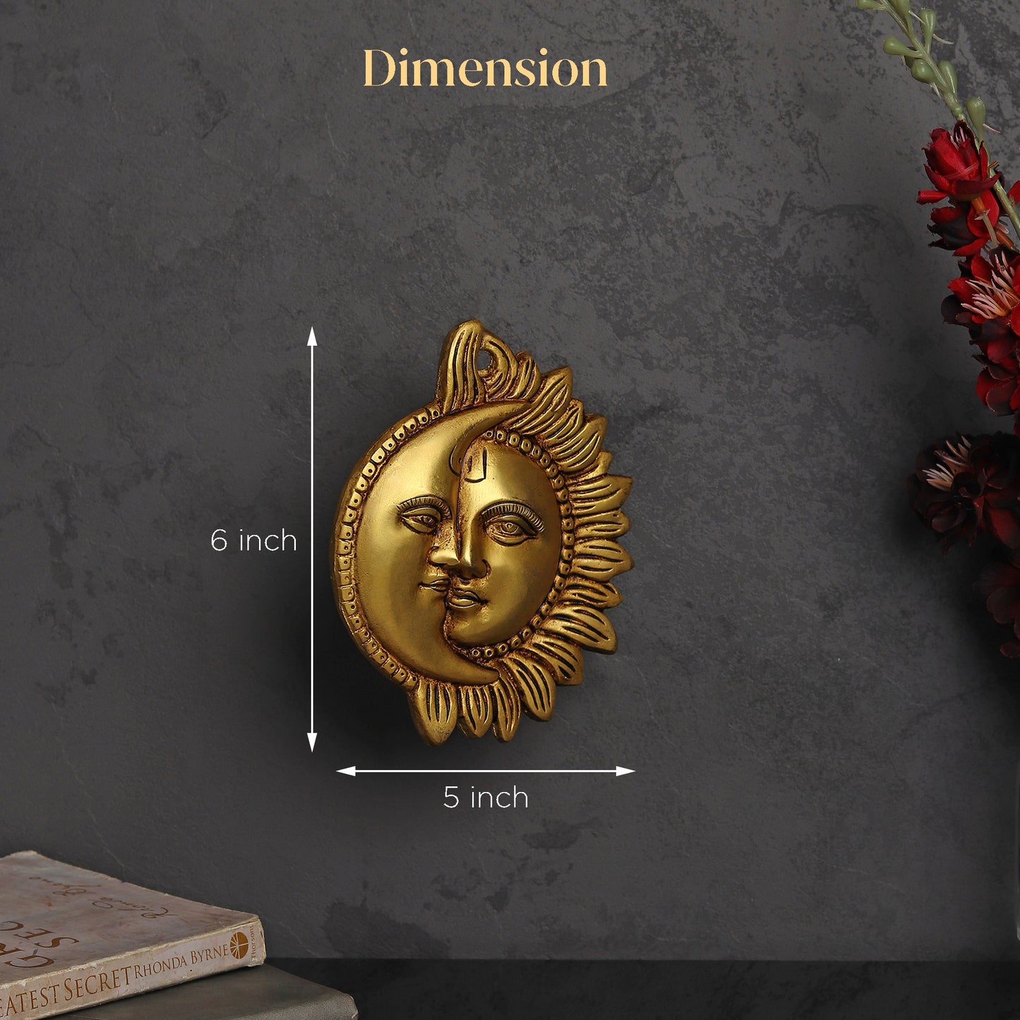 Brass Surya-Chandra Wall Hanging
