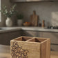 Wooden kitchen tool organizer