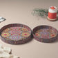 Round Multicoloured Decorative Tray Set (Set of 2)